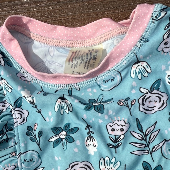 Floral Blue Kids Swim Set ( 3 pieces ) - Picture 5 of 5